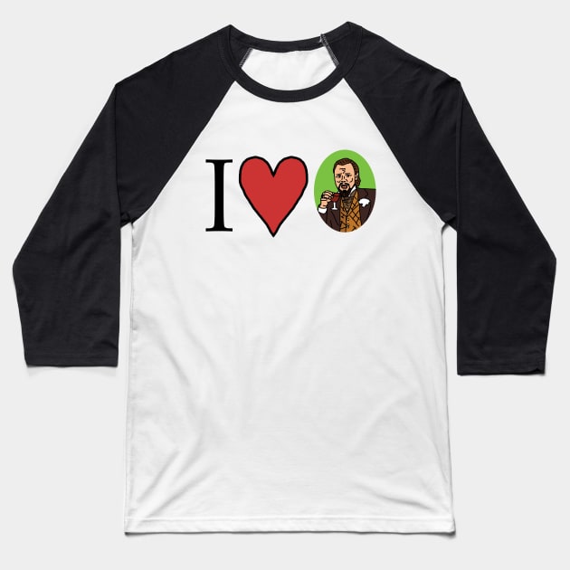 I Love Heart Leonardo Baseball T-Shirt by ellenhenryart